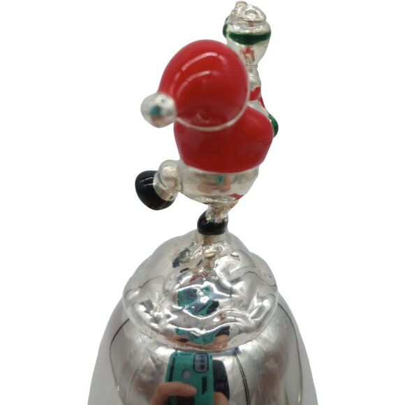2006 Lenox Disney Christmas Bell Winnie the Pooh Santa Silver Plated Holiday - Picture 9 of 16